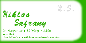miklos safrany business card