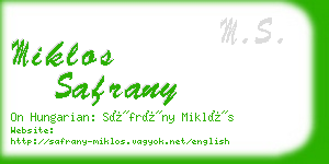 miklos safrany business card